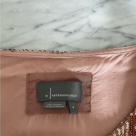 Anthropologie Rose Gold Sequin Tunic - Picture 7 of 15